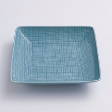 WAGA 湖水綠格 20.5cm 陶瓷正方盤｜單品