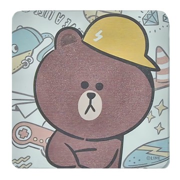收納王妃 LINE休閒款彩繪杯墊 方  10 x 10 x 0.9cm  潮流熊大  1個