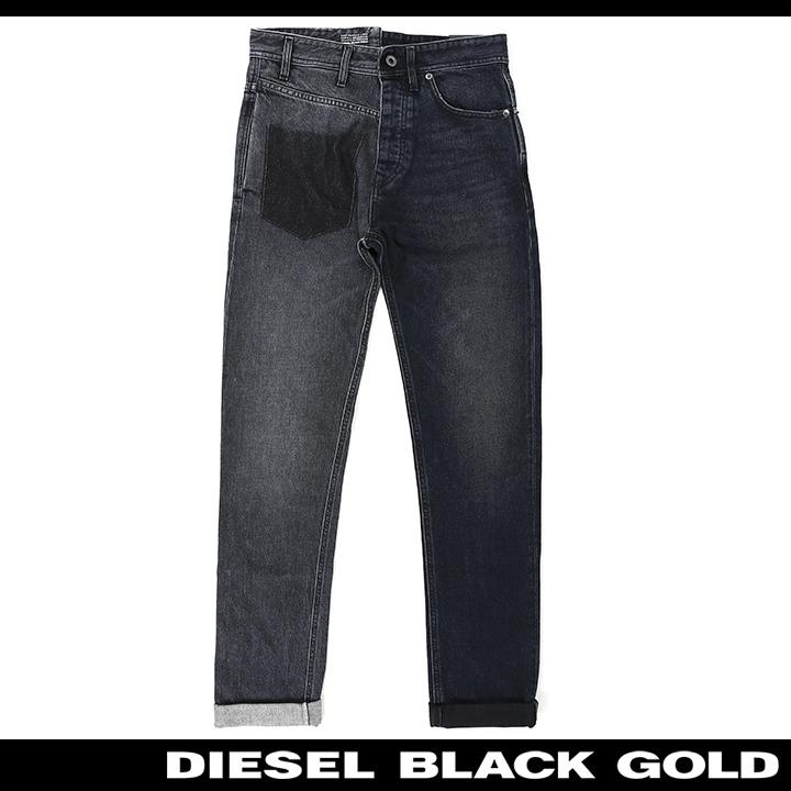 ディーゼルブラックゴールド DIESEL BLACK GOLD ジーンズ デニム パンツ メンズ アシンメトリーデザイン バイカラー  レギュラーフィット TYPE-2881 | LINEブランドカタログ