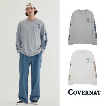 [COVERNAT] 25FW 運動休閒大學T 韓系休閒風 純棉上衣 男女同款