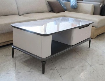 歐風別館亞瑟灰色烤漆大茶几基隆至台中免運費