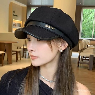 熱賣爆款 PU高級報童大帽簷八角帽女畵家顯臉小秋冬呢帽英倫複古貝雷帽ins1015 ESHQ
