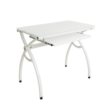 【dayneeds】白吉林 8mm強化玻璃主桌含鍵盤架白吉林