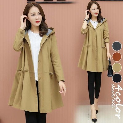 トレンチコート ロングコート 40代 大きいサイズ 春物 4色 50代 レディース 秋 春 アウター 通販 Lineポイント最大get Lineショッピング