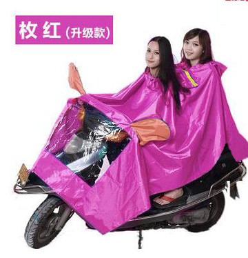 【雨披-雙人升級款-4XL-帶鏡套加大加厚-牛津布-1件/組】電動車雨衣電瓶車摩托車雨衣時尚-726003
