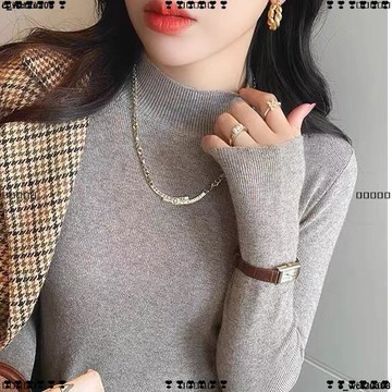 超實惠 九 針織上衣 毛衣 保暖上衣 針織衫女半高領打底衫高級感內搭秋冬洋氣毛衣新款秋季上衣