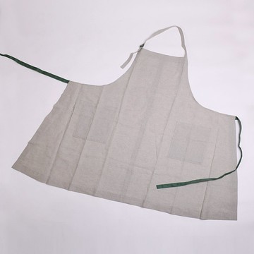 加長版-亞麻時尚工作圍裙-卡其