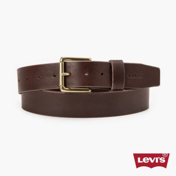 Levi s 男款 真皮皮帶 腰帶 鉚釘扣造型 深咖啡色 人氣新品