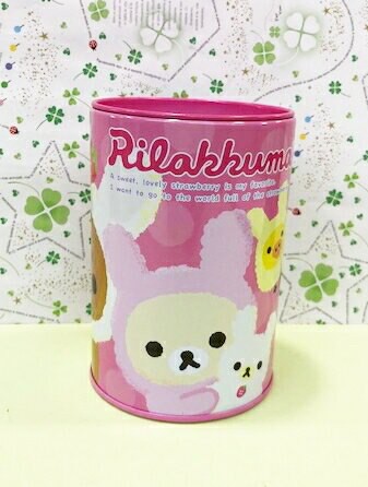 【震撼精品百貨】Rilakkuma San-X 拉拉熊懶懶熊 鐵罐存錢筒-粉裝扮#01823 震撼日式精品百貨