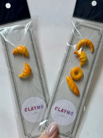 手工袖珍耳環 微縮麵包造型