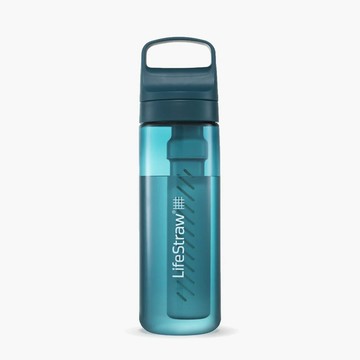 LifeStraw Go 提蓋二段式過濾生命淨水瓶 650ml藍綠色