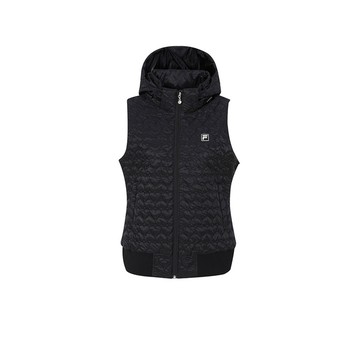 FILA GOLF 女防潑水鋪棉背心-黑色 5VEZ-6131-BK