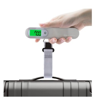 POLYWELL 電子行李秤 電子秤 4種單位切換 精準秤重 自動關機 附電池 出國旅遊必備 承重50kg