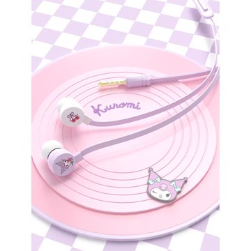 三麗鷗庫洛米帕恰入耳式有線耳機塞式電腦手機老式圓孔3.5mm帶麥