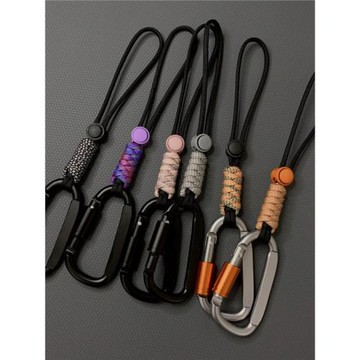 傘繩編制水瓶扣鋁合金帶鎖掛鉤便攜水壺飲料掛繩背包鑰匙鎖快掛扣