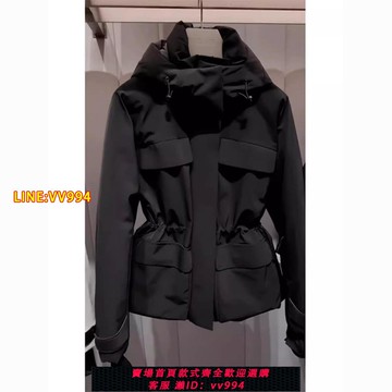 可打統編 【加棉加厚】白色夾棉連帽工裝高級感別致獨特超好看小香風外套冬【15天內發貨】