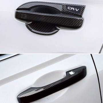 適用於crv6 碳纖維外拉手 本田CR-V碳纖防刮飾板 碳纖紋路外門把手 門腕防刮飾板 碳纖維飾板  HONDA CRV