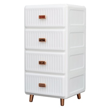 dayneeds 日需百備 Niksen 尼克森拉紋四層收納箱/衣物收納塑膠櫃 SBD-14514WH  白色  4個