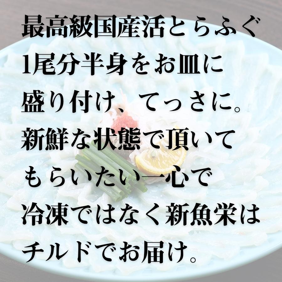 ふぐ 活とらふぐ てっちり・てっさセット 3人前 てっさ75g とらふぐ（身・アラ）550g もみじおろし 活とらふぐ皮 とらふぐひれ4枚 ポン酢セット 黒門市場