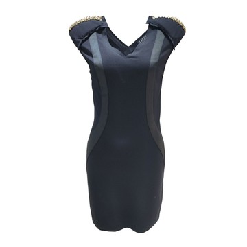 Lizzy黑色俐落墊肩洋裝