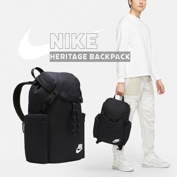 Nike 後背包 Heritage Backpack 男女款 黑 基本款 運動 休閒 抽繩 經典 書包 DV3049-010