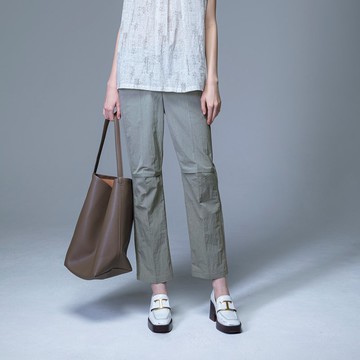 窄管膝間開口長褲