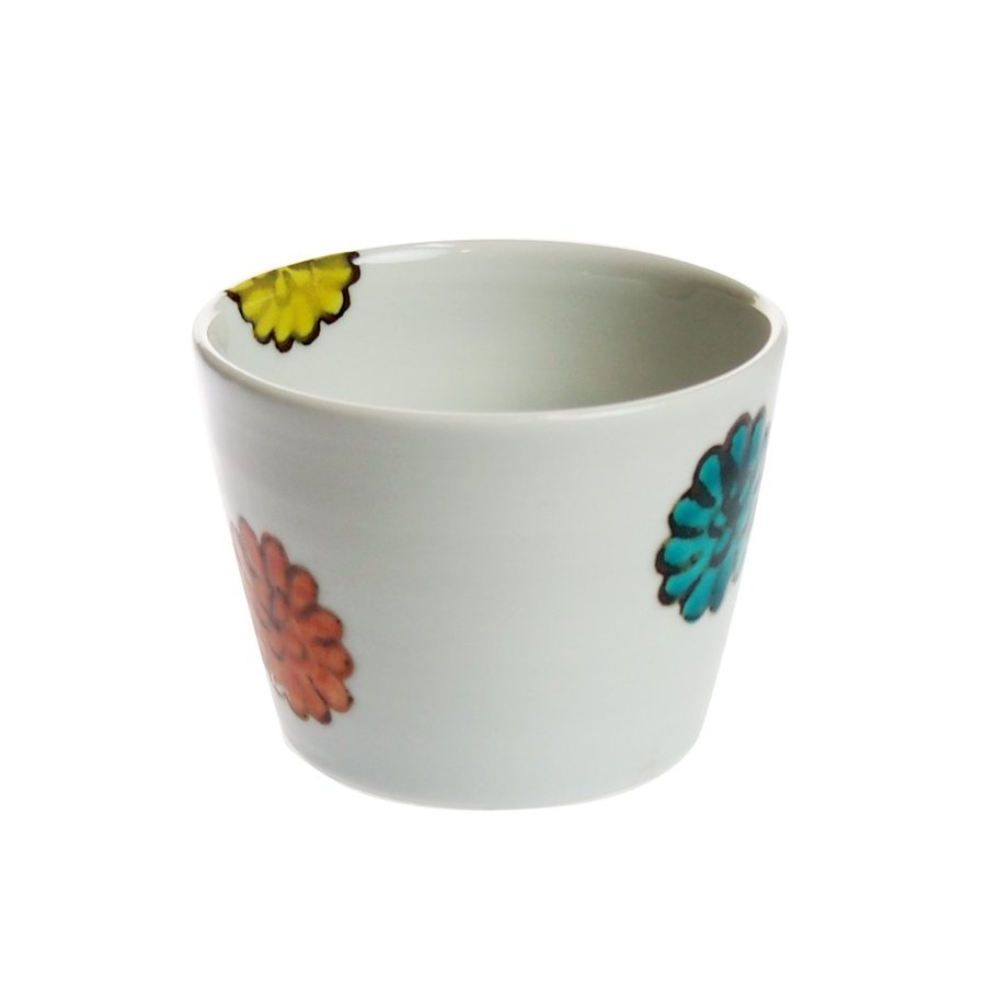 九谷青窯】徳永遊心さん 色絵菊 蕎麦猪口 3個セット