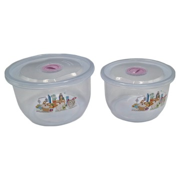 SL 三榮塑膠 柴語錄 微波保鮮盒 含上蓋 2入  S-7800W 大(16 x 9.8cm 1400ml) + 小(13.5 x 8.5cm 850ml) 144g  1組