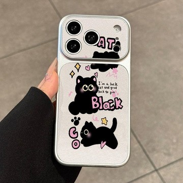 猫 皮紋 金屬漆 小羊皮蘋果iphone 16 pro max 17 15 14 13 12 11 手機殼 防摔