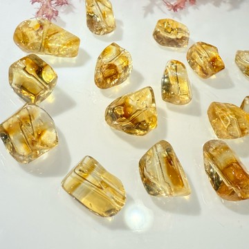 💕 𝓒. 𝓣 晶寶💕天然 黃水晶 黃塔金 黃塔晶 隨行10/17mm diy 有孔洞