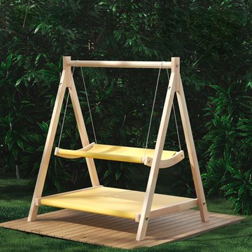 貓咪秋千搖床貓貓吊床落地夏季夏天搖籃床寵物雙層大貓窩貓床木質