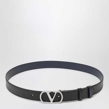 Reversible Vlogo Signature belt Black/Marine