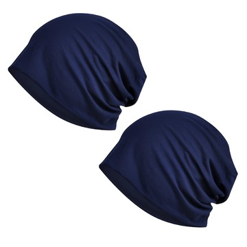 SOFTHOLIC 棉質頭巾帽 2入  深藍色