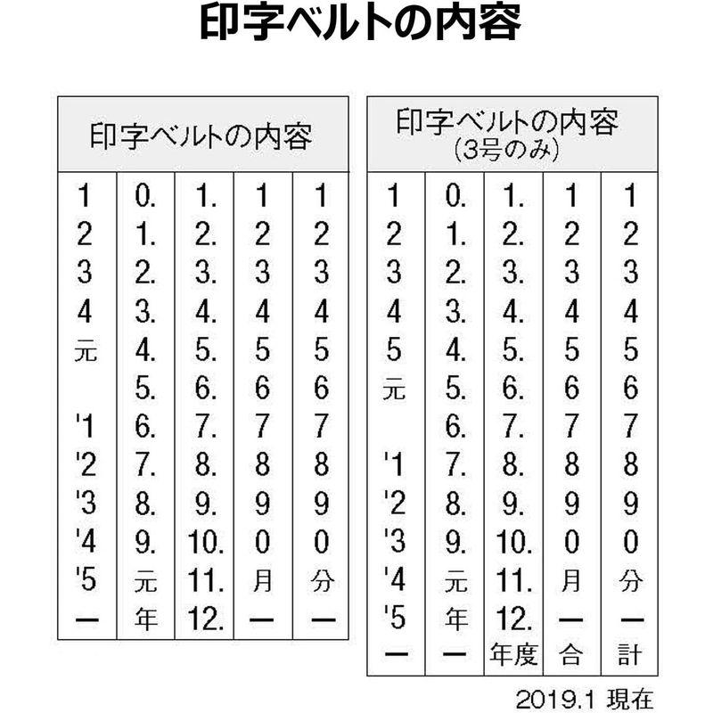 シャチハタ スタンプ 回転ゴム印 タート用 強着スタンプインキ用 欧文日付 3号 約28×6ミリ