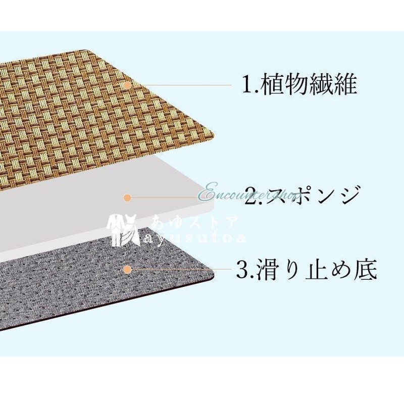 籐マット置き畳 ユニット畳 半畳 正方形 水拭き可 汚れにくい ペット