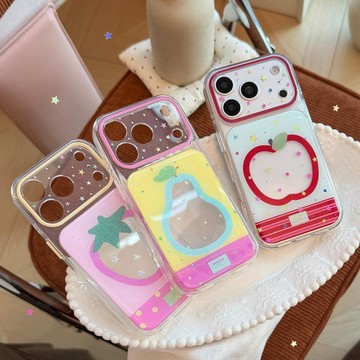 滴膠適用蘋果17手機殼16pro透明鏤空水果iphone18全包14彩色鎏金