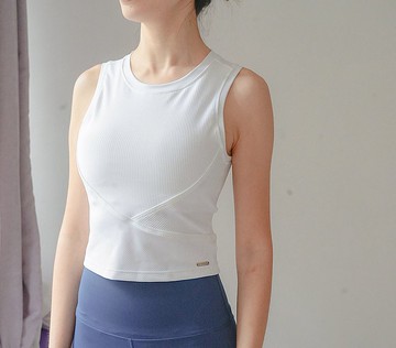 【FlexiFlow】Active Ribbed 收副乳美胸運動背心- 附胸墊