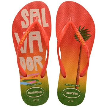 havaianas 哈瓦士 巴西人字拖 女款 slim postcard 橘紅 海灘鞋 拖鞋 夾腳拖 涼鞋＊夏日微風＊