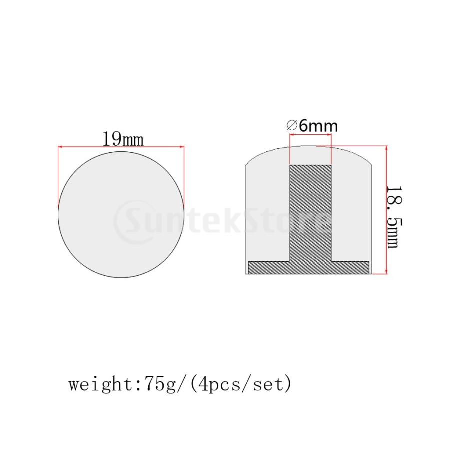エレクトリック・ギター・ノブ・ネジ固定トーン・ボリューム・ノブ4個