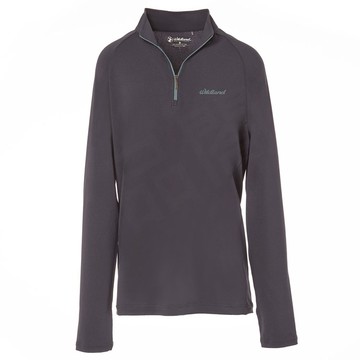 【WILDLAND荒野】男超彈茶碳抗菌拉鍊功能衣深灰色