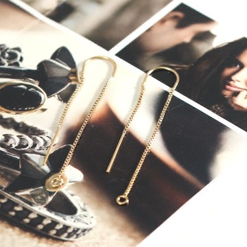 14k包金日氣款耳女耳流耳小清新珍珠耳配件