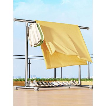 折疊晾衣架落地室內家用陽臺臥室不銹鋼室外涼伸縮桿式曬被子神器