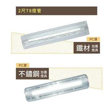 舞光 LED 一尺 二尺 不鏽鋼壁燈 浴室/樓梯間 陽台 加蓋燈具 防潮 防潑水 (T8 燈管另售)  好商量~
