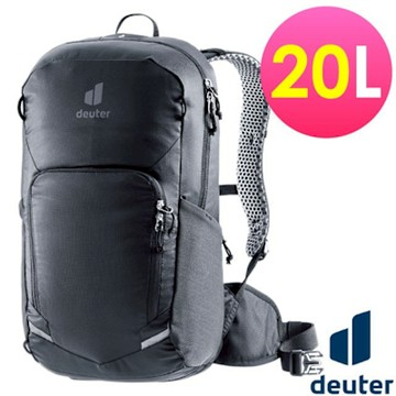 【Deuter】輕量化 Bike I 減震透氣自行車背包20L (含雨罩/可容3L水袋)/3202125 黑