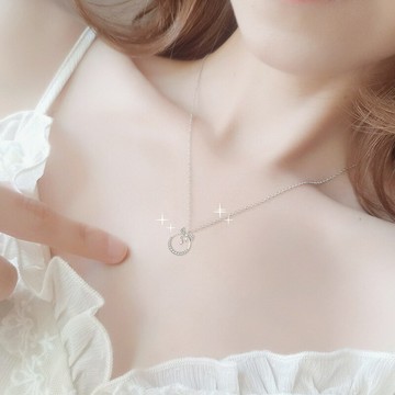 【巴黎精品】現貨+預購 925純銀項鍊鋯石吊墜-星星蝴蝶結琉璃生日情人節禮物女飾品2款v1ar54