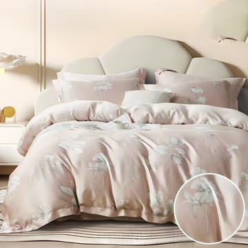 貝淇小舖 40支100%純天絲 春瑩 兩用被  雙人加大 (152 x 188 cm)  床包兩用被四件組