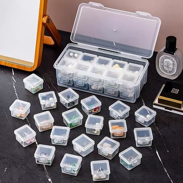 🔥臺灣出貨🔥透明盒 首飾收納盒 防氧盒 化飾品透明格子 耳環項鍊耳釘耳飾桌面飾品整理