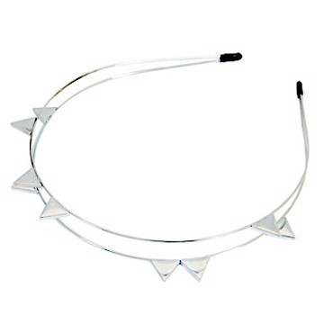Charme 韓國新品 個性自我 雙層三角造型髮箍 銀色