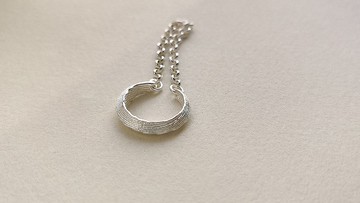 原創手工天然肌理925銀純銀耳骨夾