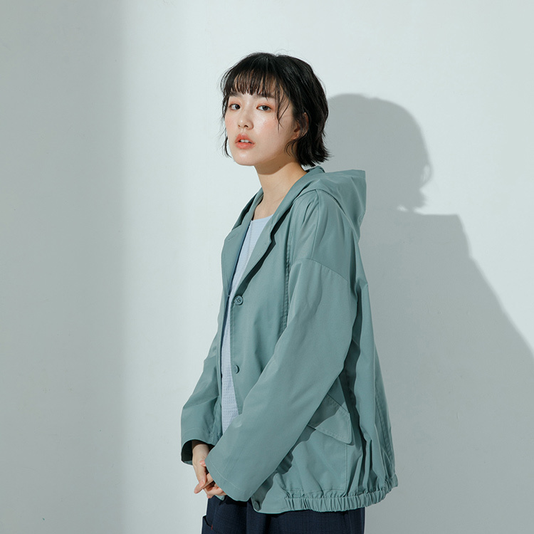 未來指南連帽涼春外套-蒂芬尼藍